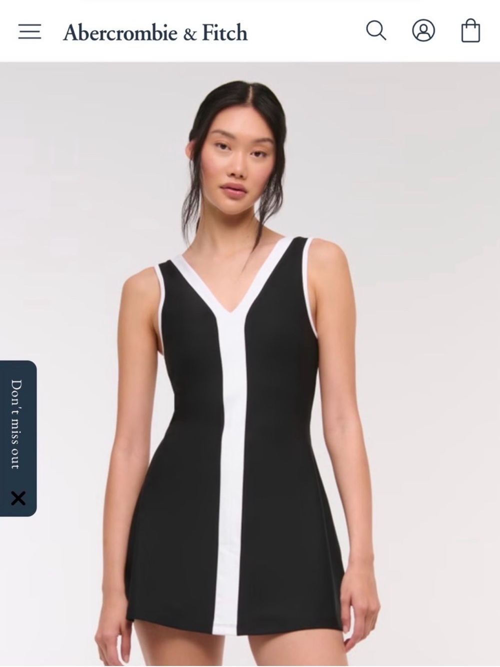 Abercrombie YPB sculptLUX V-Neck Mini Dress M